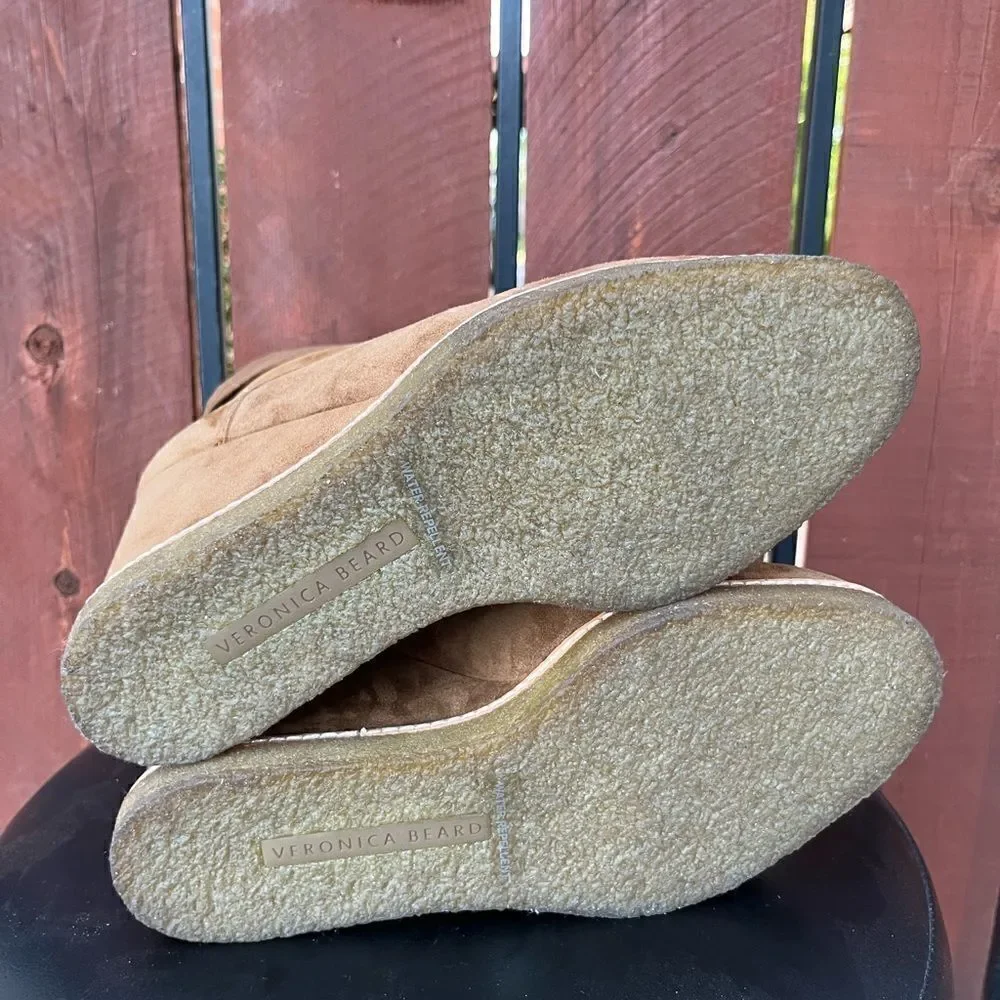 VERONICA BEARD Ananya Water Repellent/Shearling Suede Boot in tan size 10